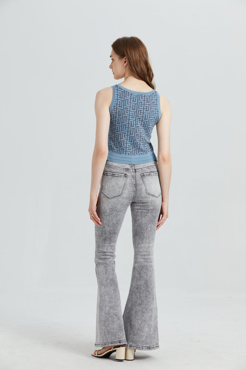 HIGH RISE FLARE JEANS BYF1030