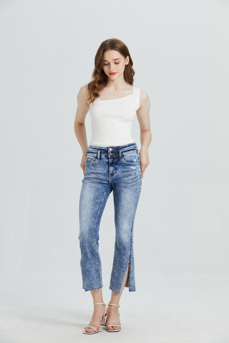 HIGH RISE FLARE JEANS BYF1031