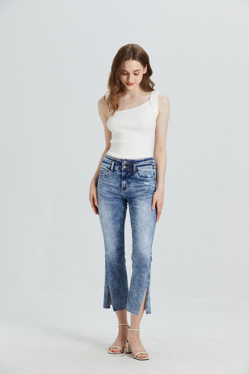 HIGH RISE FLARE JEANS BYF1031