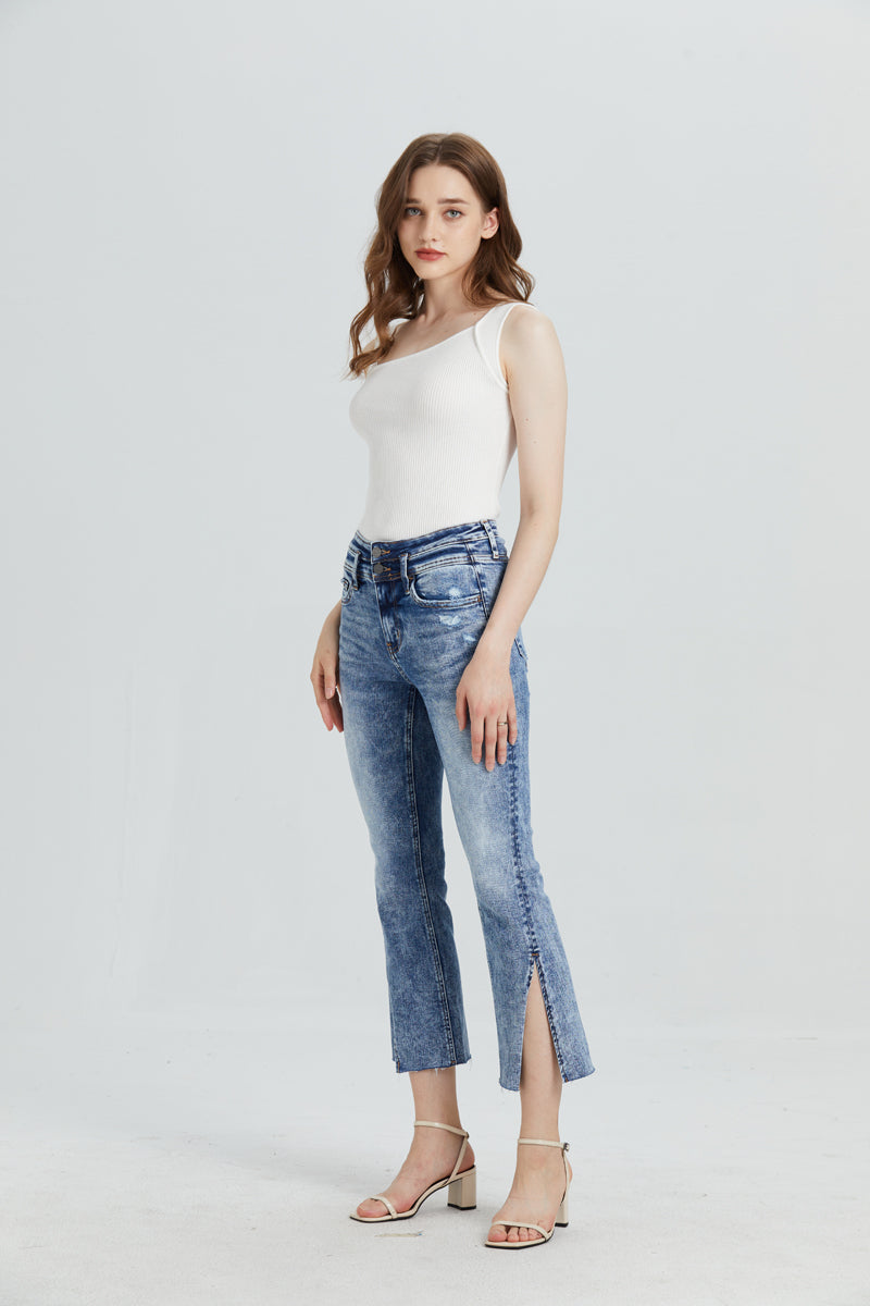 HIGH RISE FLARE JEANS BYF1031