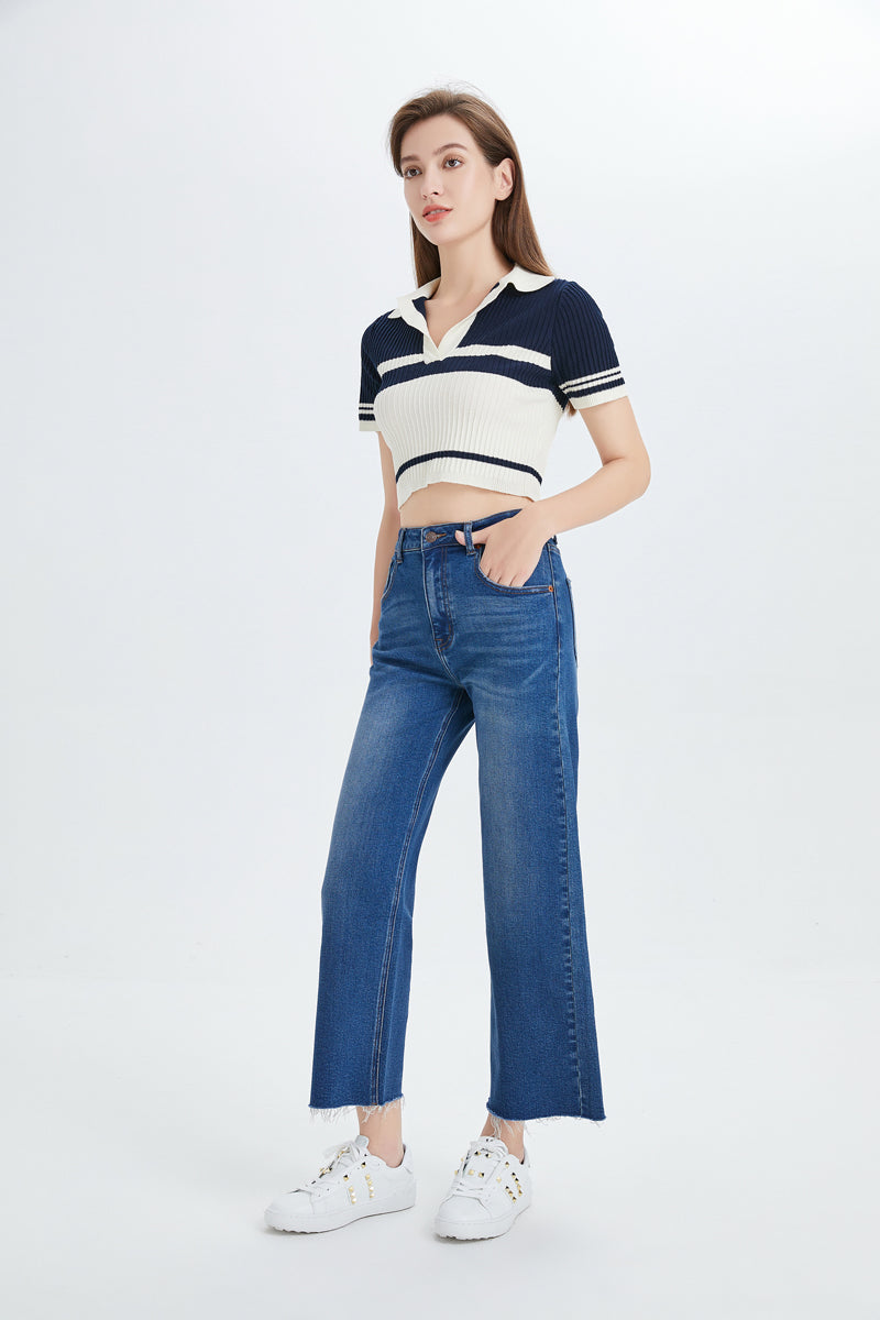 HIGH RISE WIDE LEG JEANS BYW8015