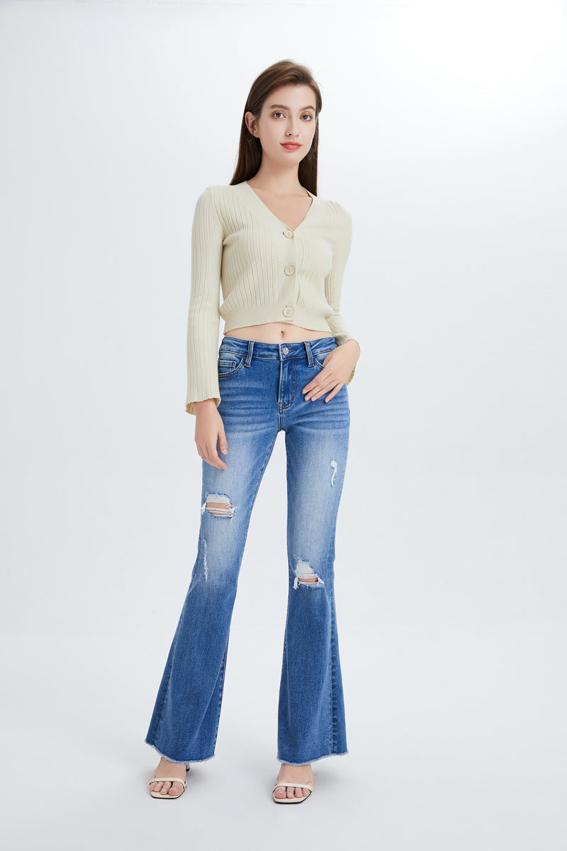 MID RISE FLARE JEANS BYF1011 MB
