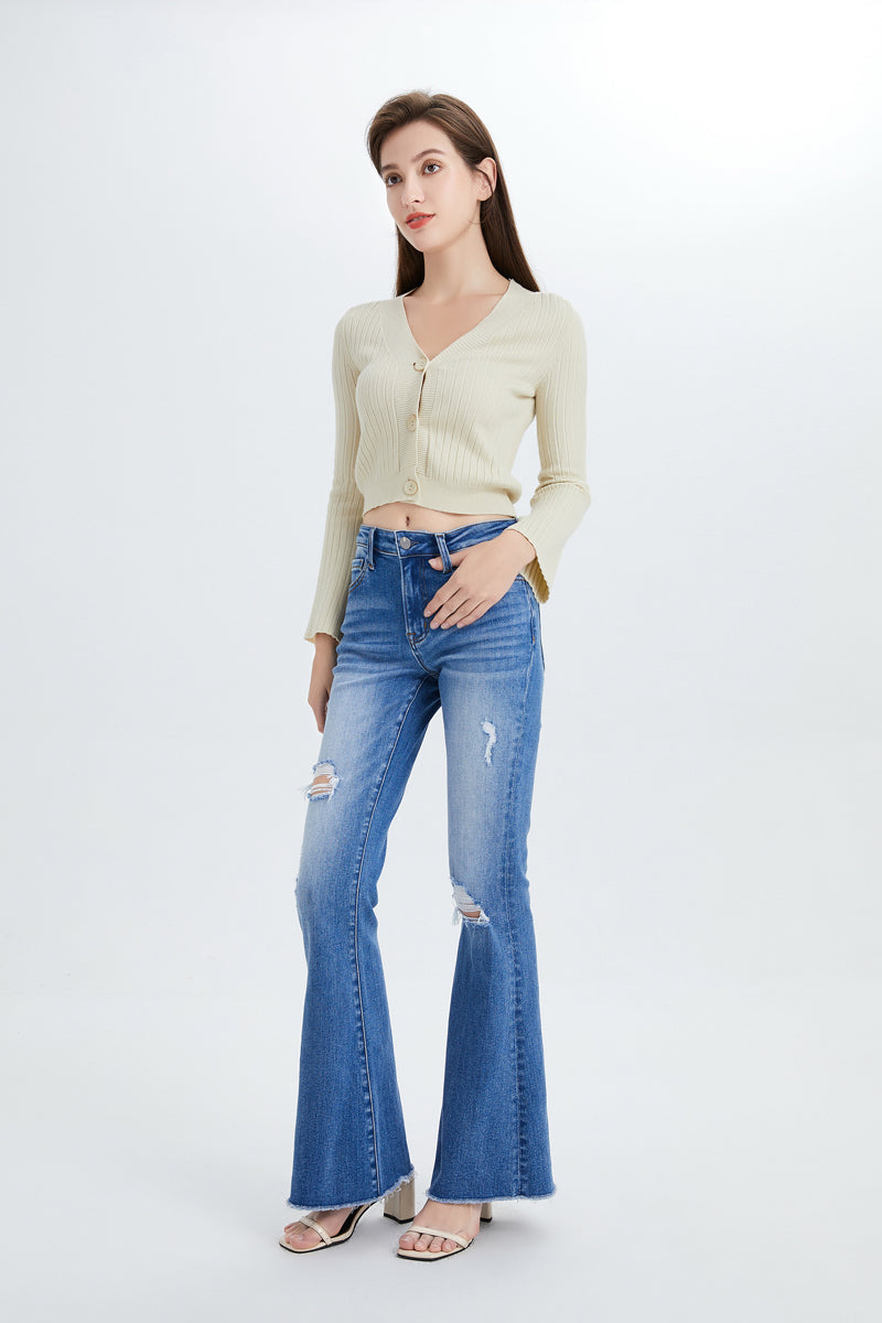 MID RISE FLARE JEANS BYF1011 MB