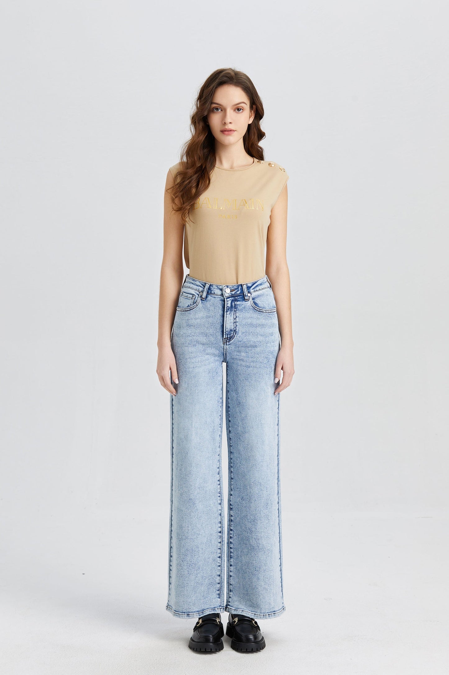 HIGH RISE WIDE LEG JEANS BYW8007