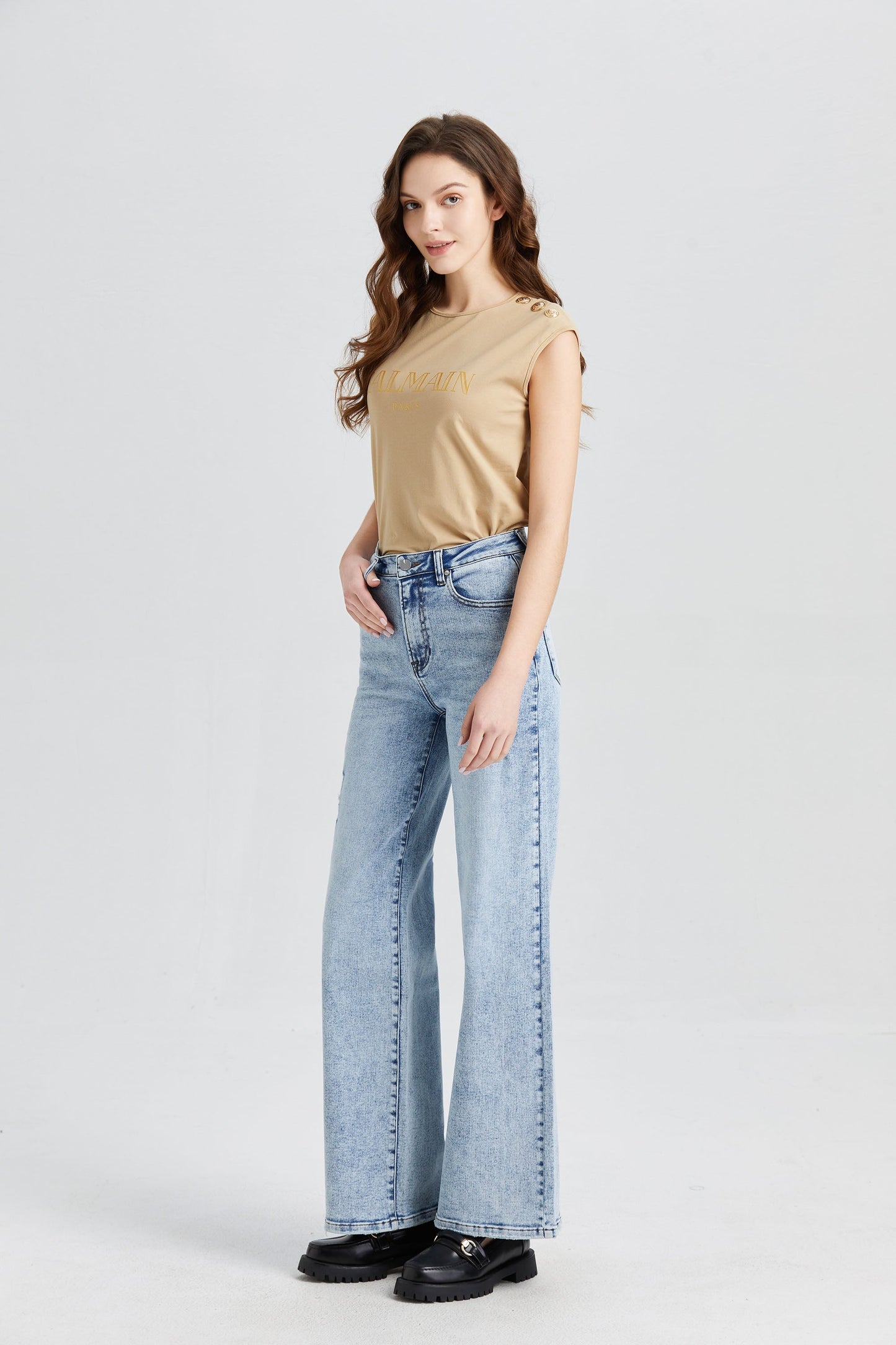 HIGH RISE WIDE LEG JEANS BYW8007