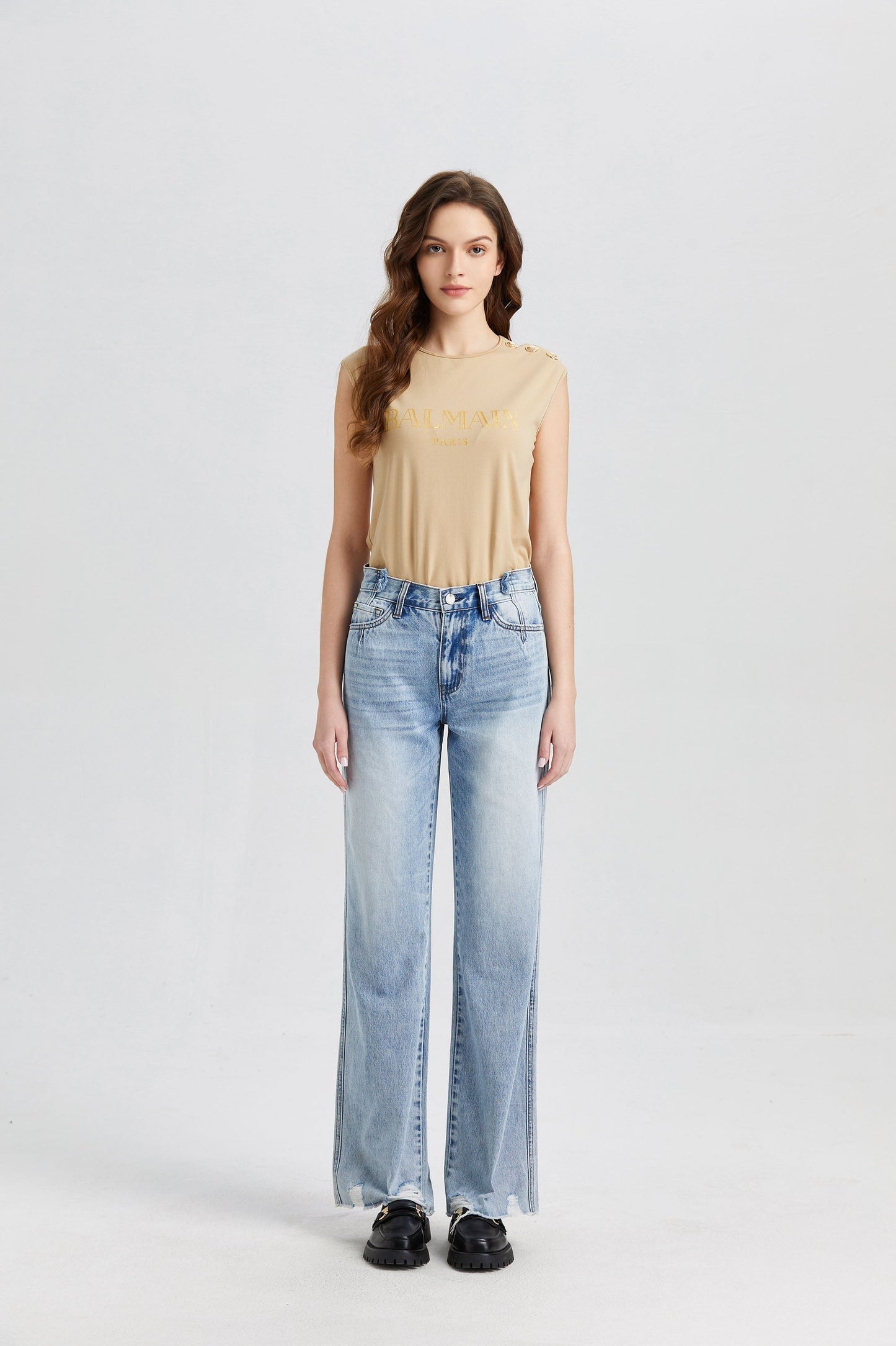 HIGH RISE WIDE LEG JEANS BYW8007