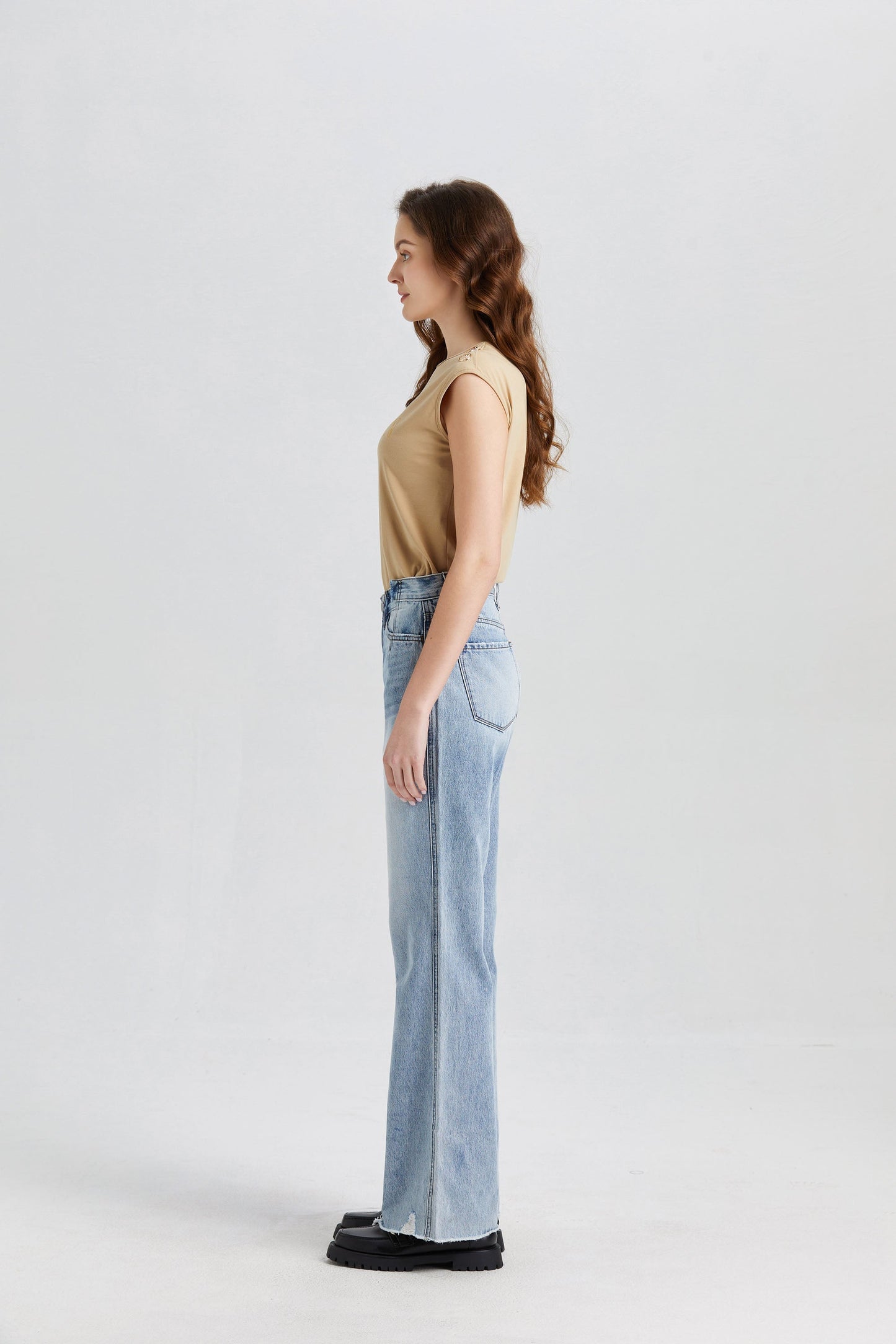 HIGH RISE WIDE LEG JEANS BYW8007