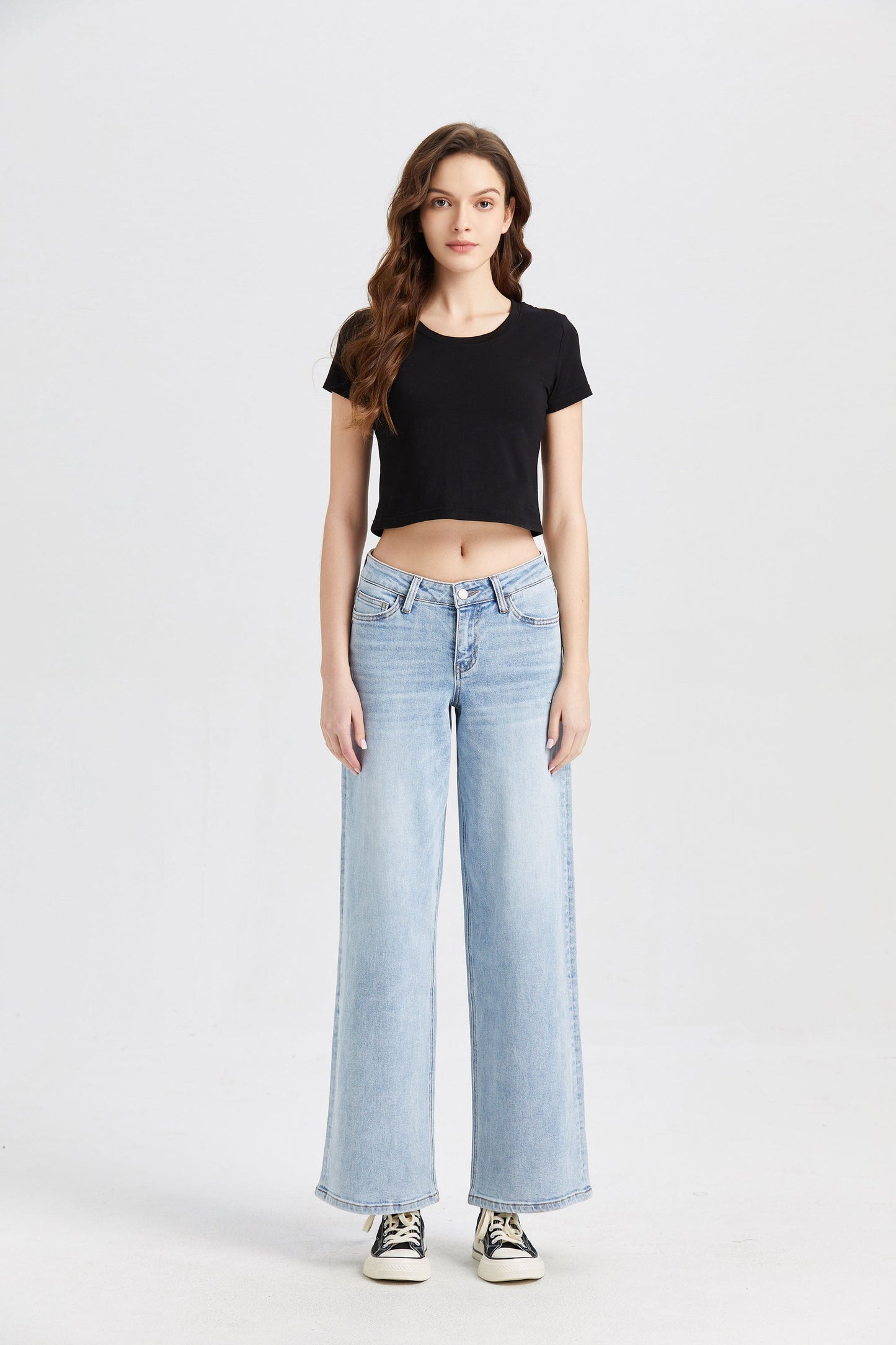 MID RISE WIDE LEG JEANS BYW8001