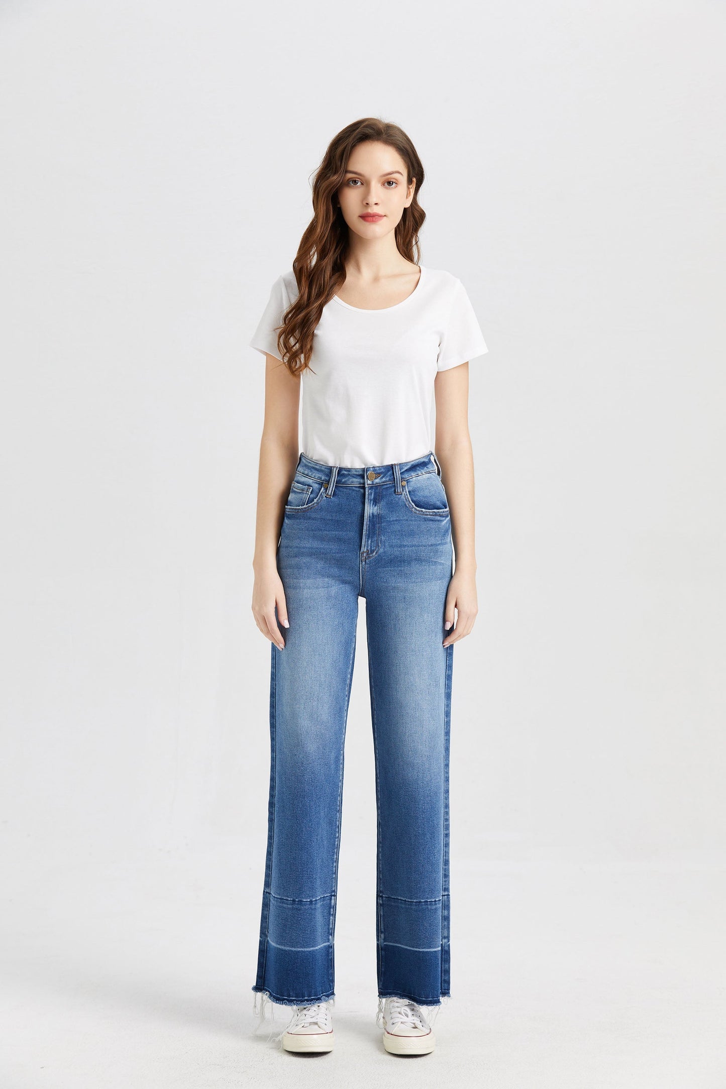 HIGH RISE WIDE LEG JEANS BYW8008