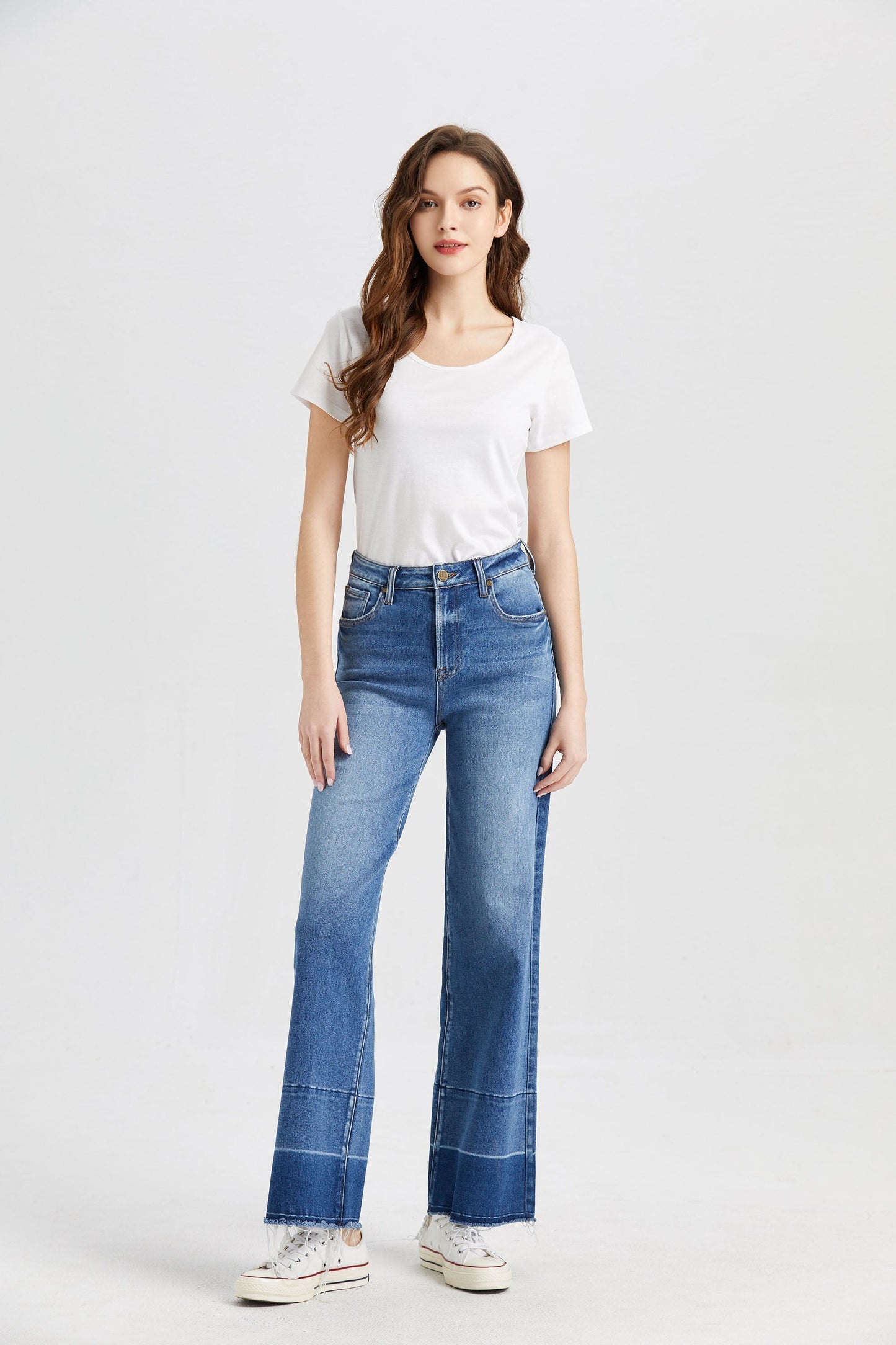 HIGH RISE WIDE LEG JEANS BYW8008
