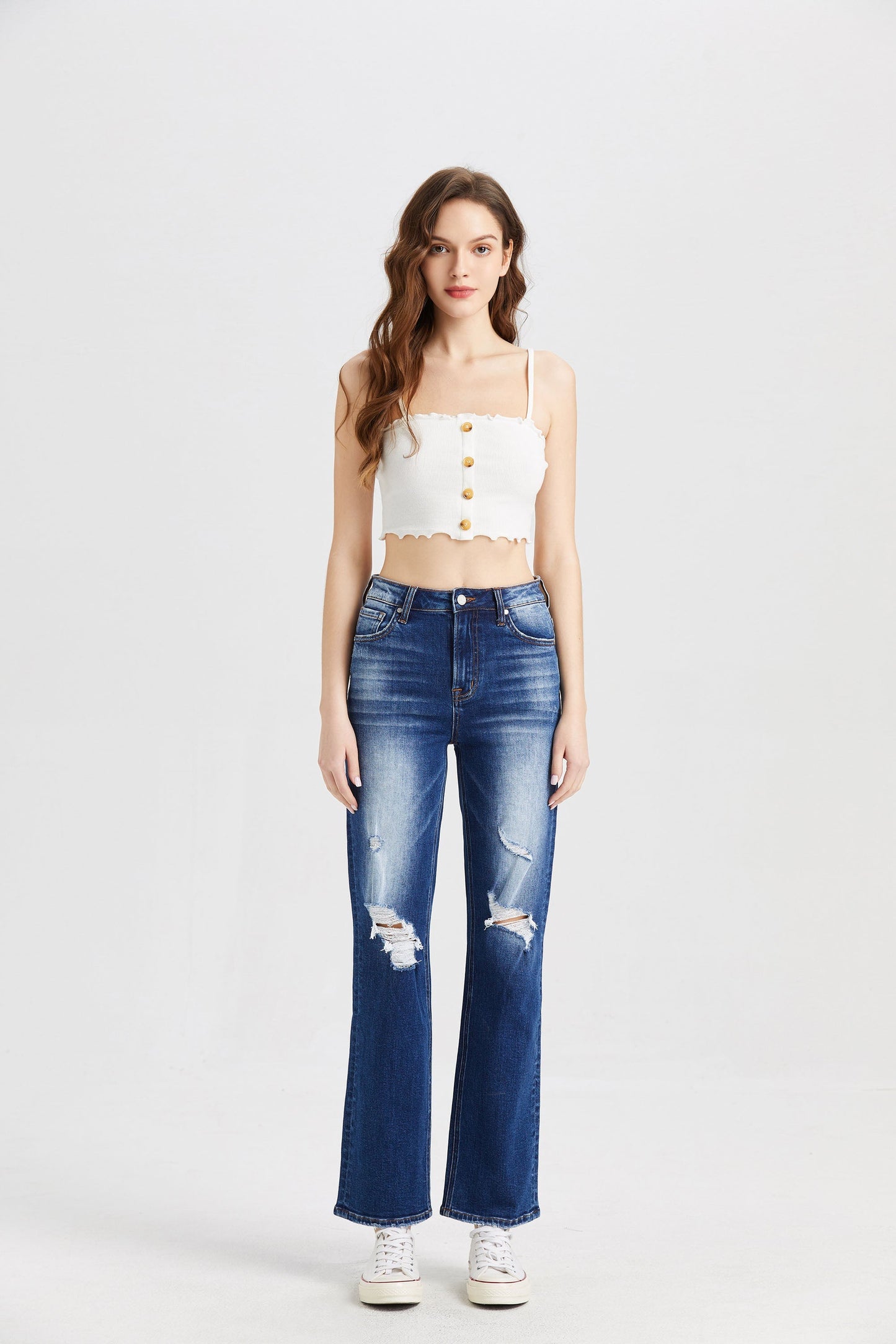 HIGH RISE STRAIGHT LEG JEANS BYT5027