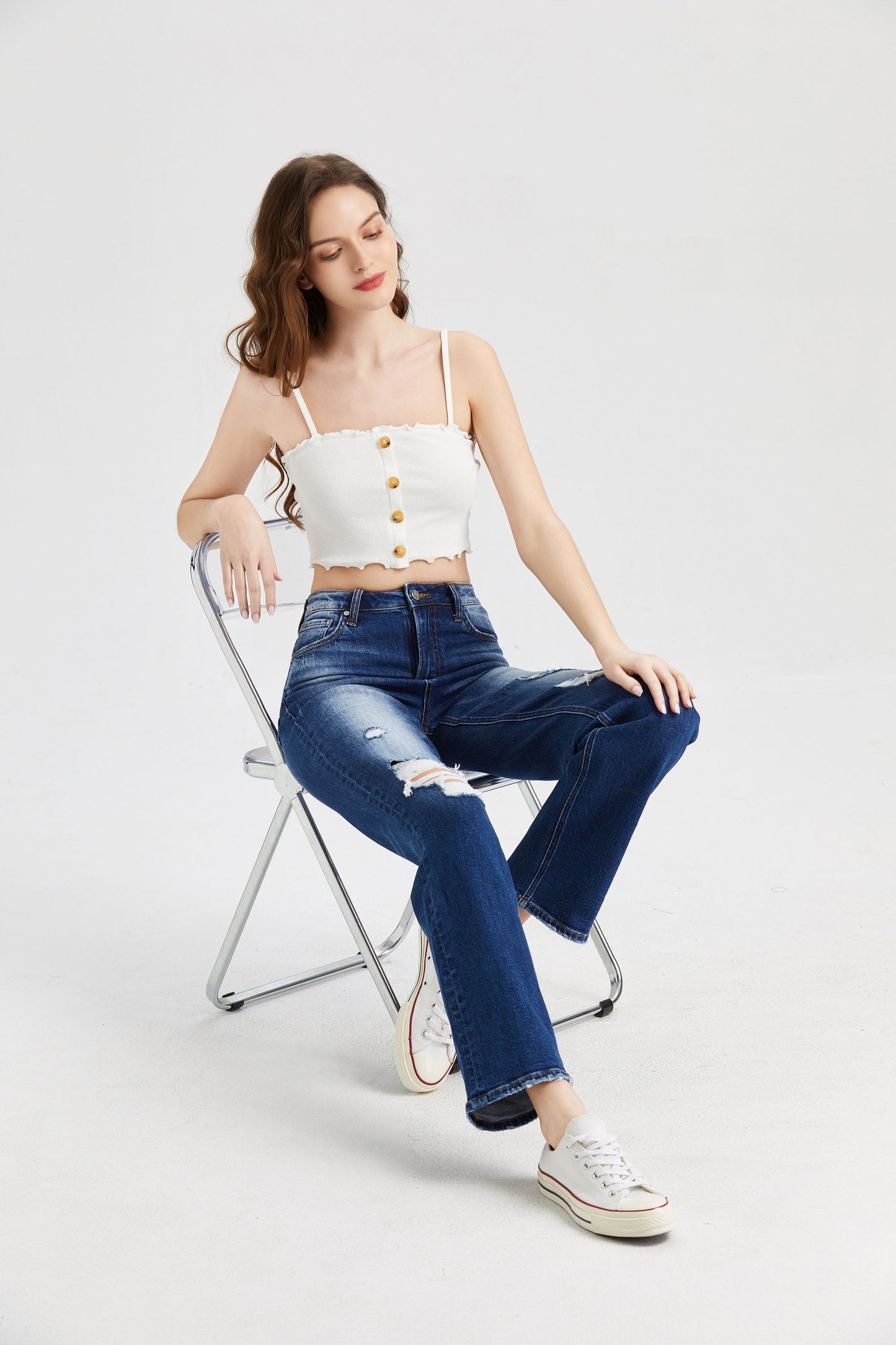 HIGH RISE STRAIGHT LEG JEANS BYT5027