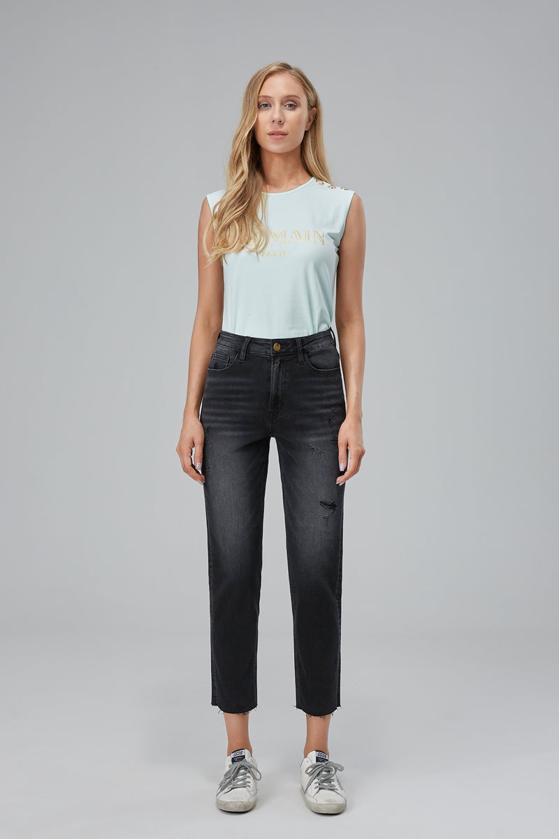 HIGH RISE MOM JEANS BYM3013