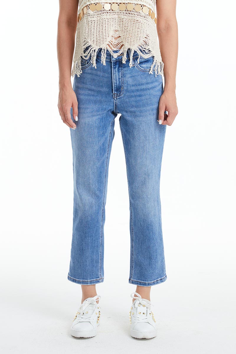 HIGH RISE STRAIGHT LEG JEANS BYT5145 MB