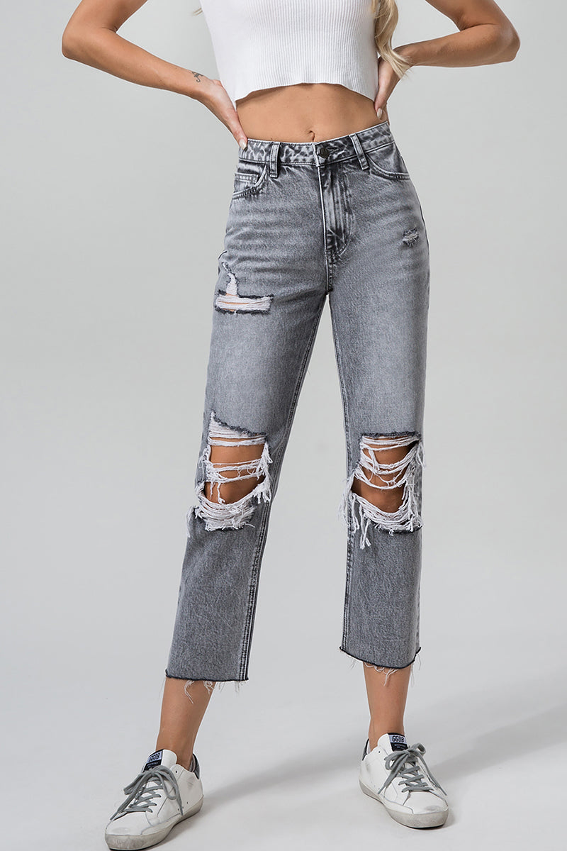 HIGH RISE STRAIGHT LEG JEANS BYT5008