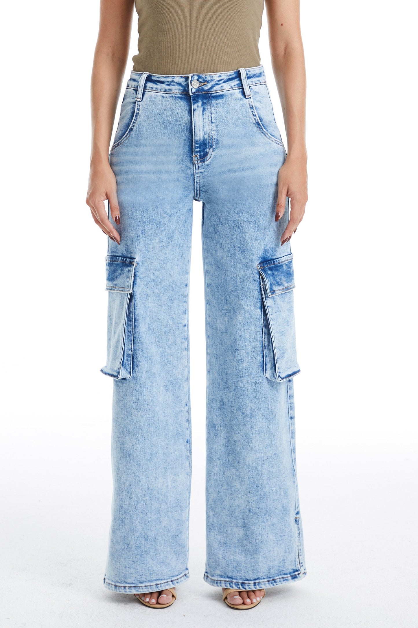 HIGH RISE WIDE LEG FLARE JEANS BYW8105 LB