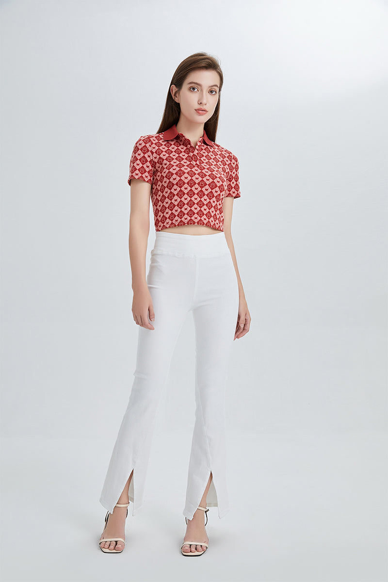HIGH RISE FLARE JEANS BYF1073