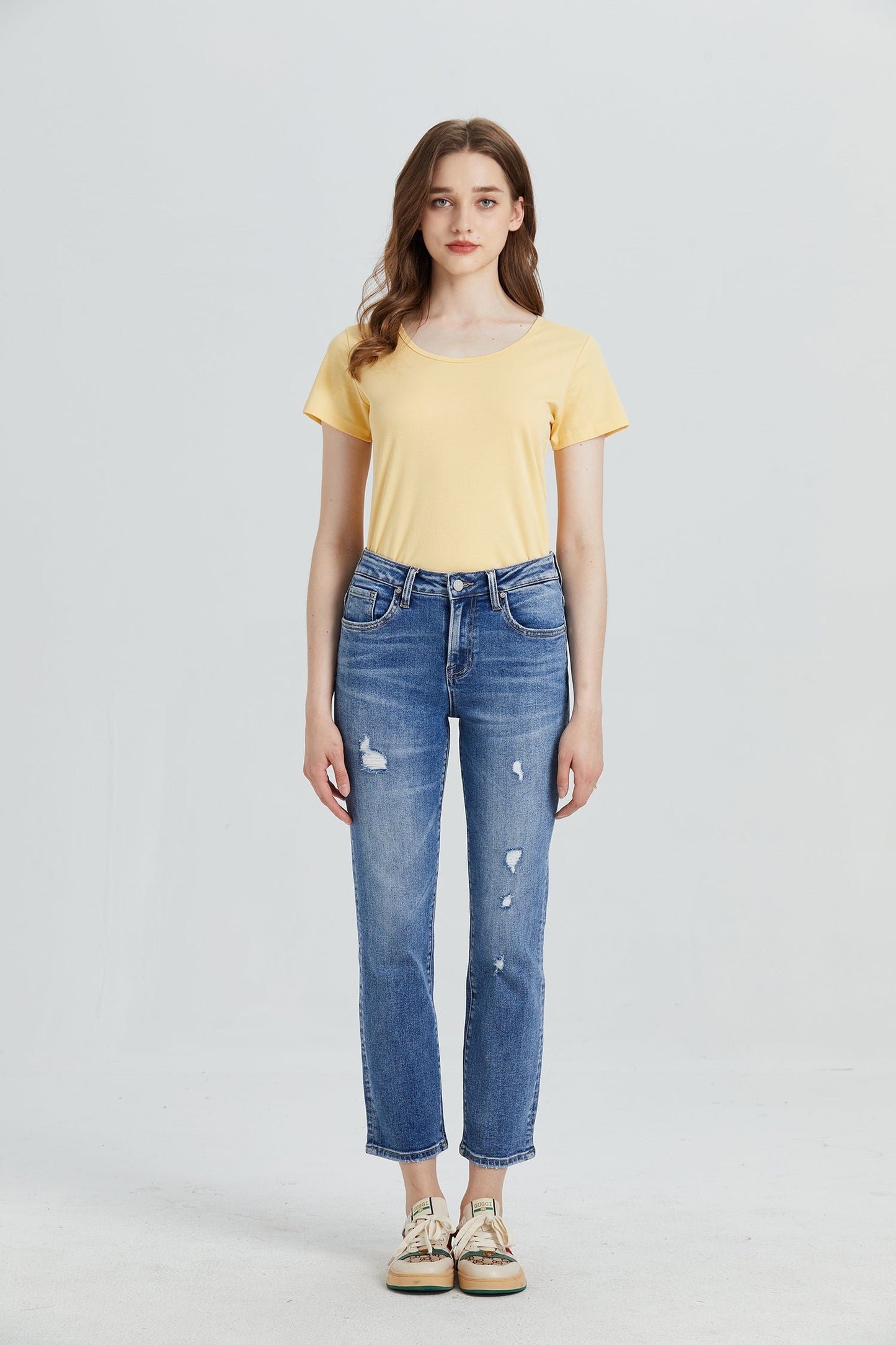 MID RISE STRAIGHT LEG JEANS BYT5013