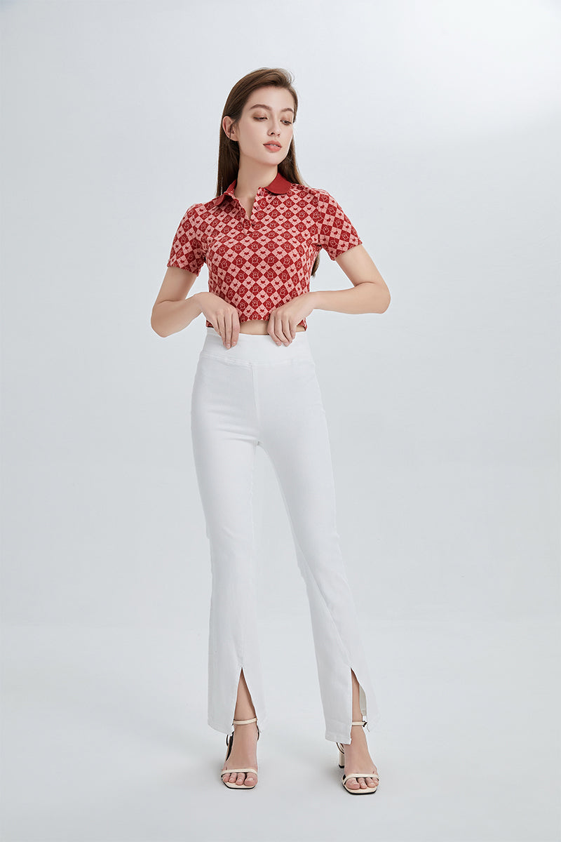 HIGH RISE FLARE JEANS BYF1073