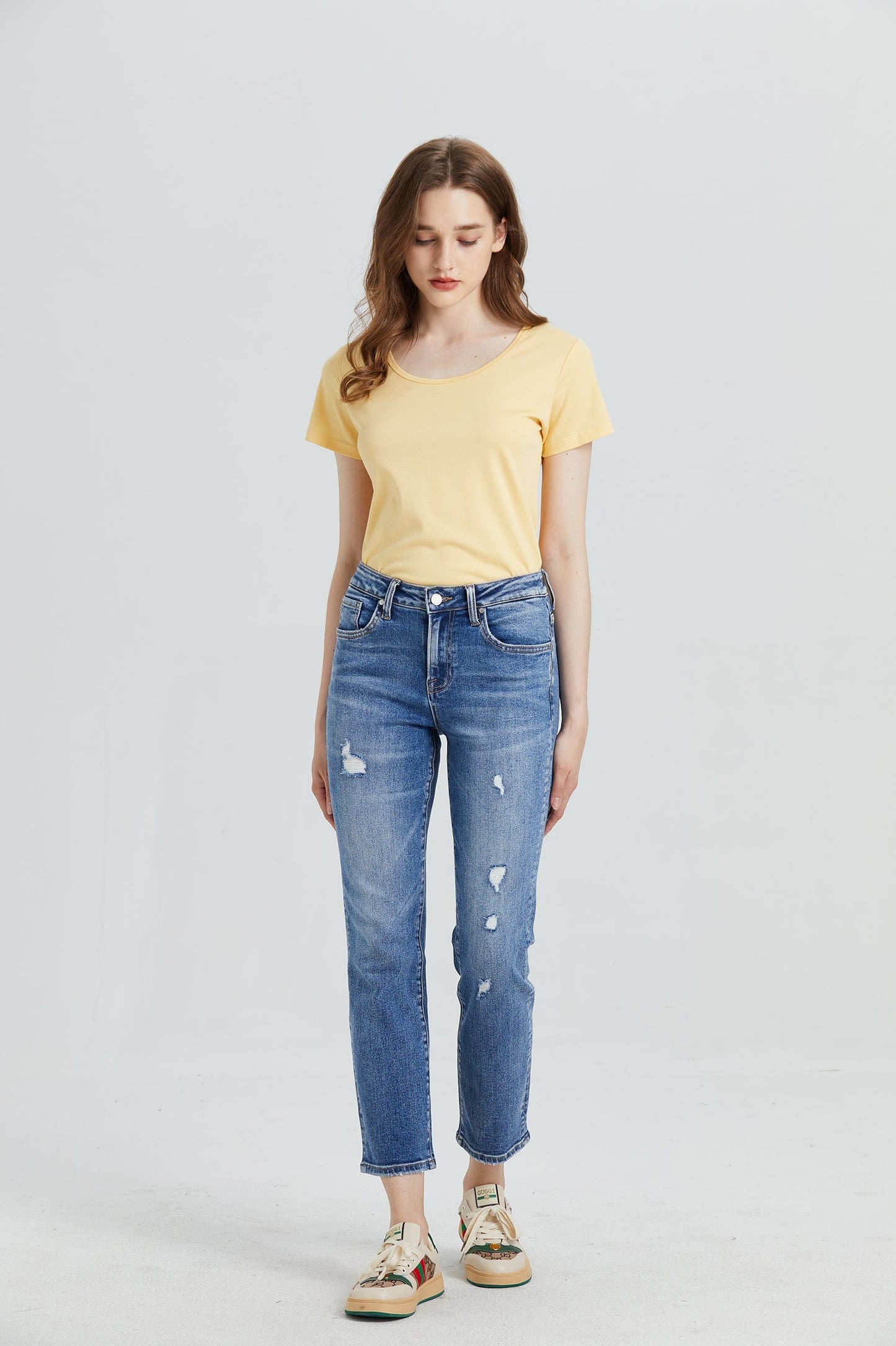 MID RISE STRAIGHT LEG JEANS BYT5013