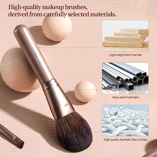 BS-MALL Makeup Brush Set 14Pcs Premium Synthetic Professional Makeup Brushes Foundation Powder Blending Concealer Eye shadows Blush Makeup Brush Kit Deep Starry Blue