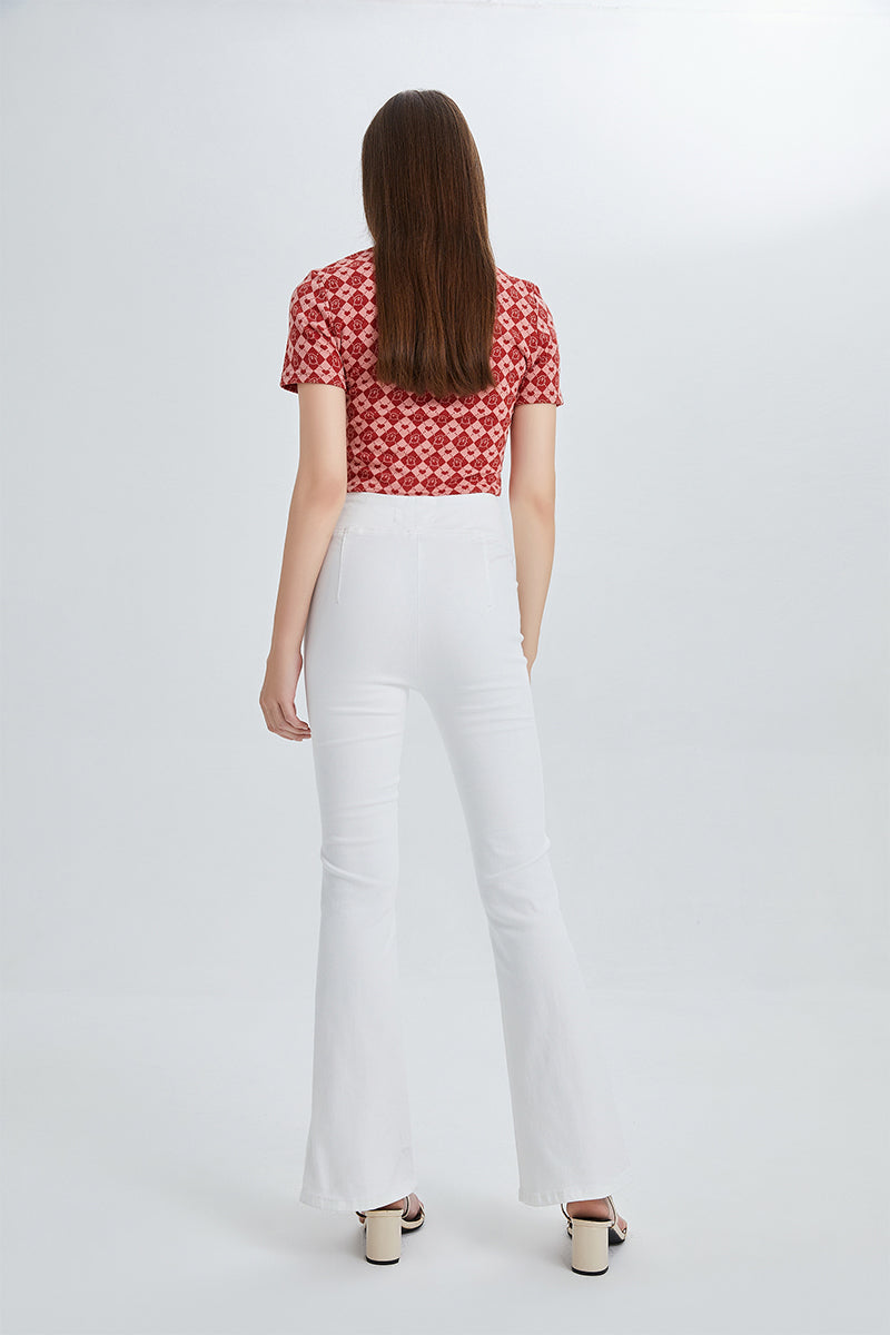 HIGH RISE FLARE JEANS BYF1073