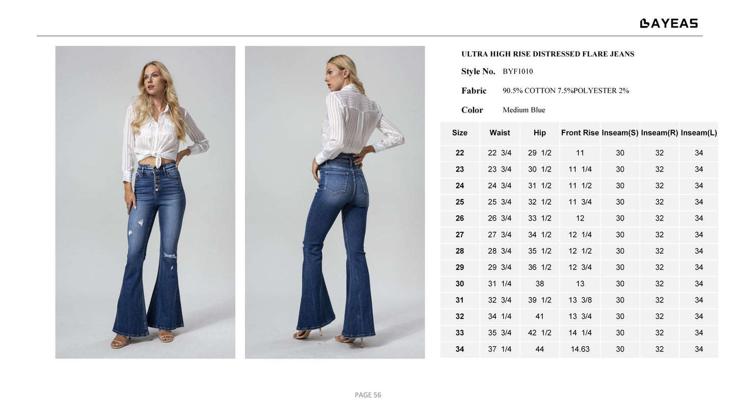 HIGH RISE FLARE JEANS BYF1010L