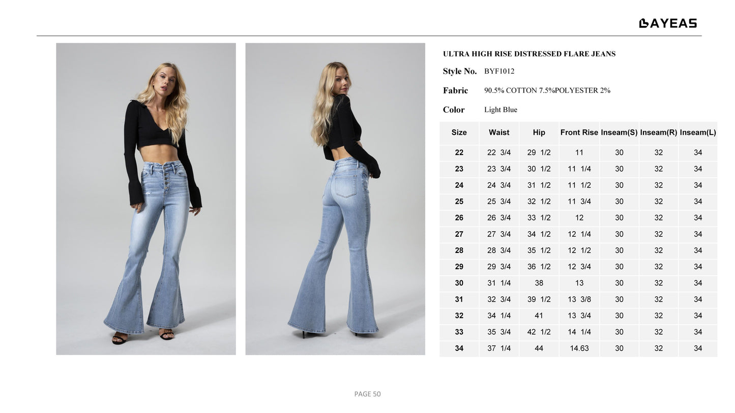 HIGH RISE FLARE JEANS BYF1012S
