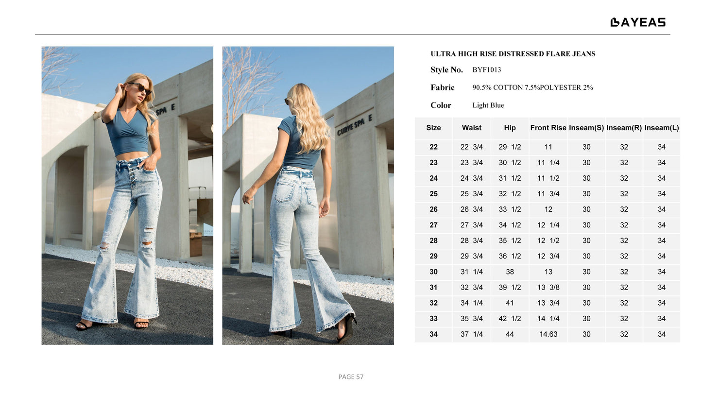 HIGH RISE FLARE JEANS BYF1013S