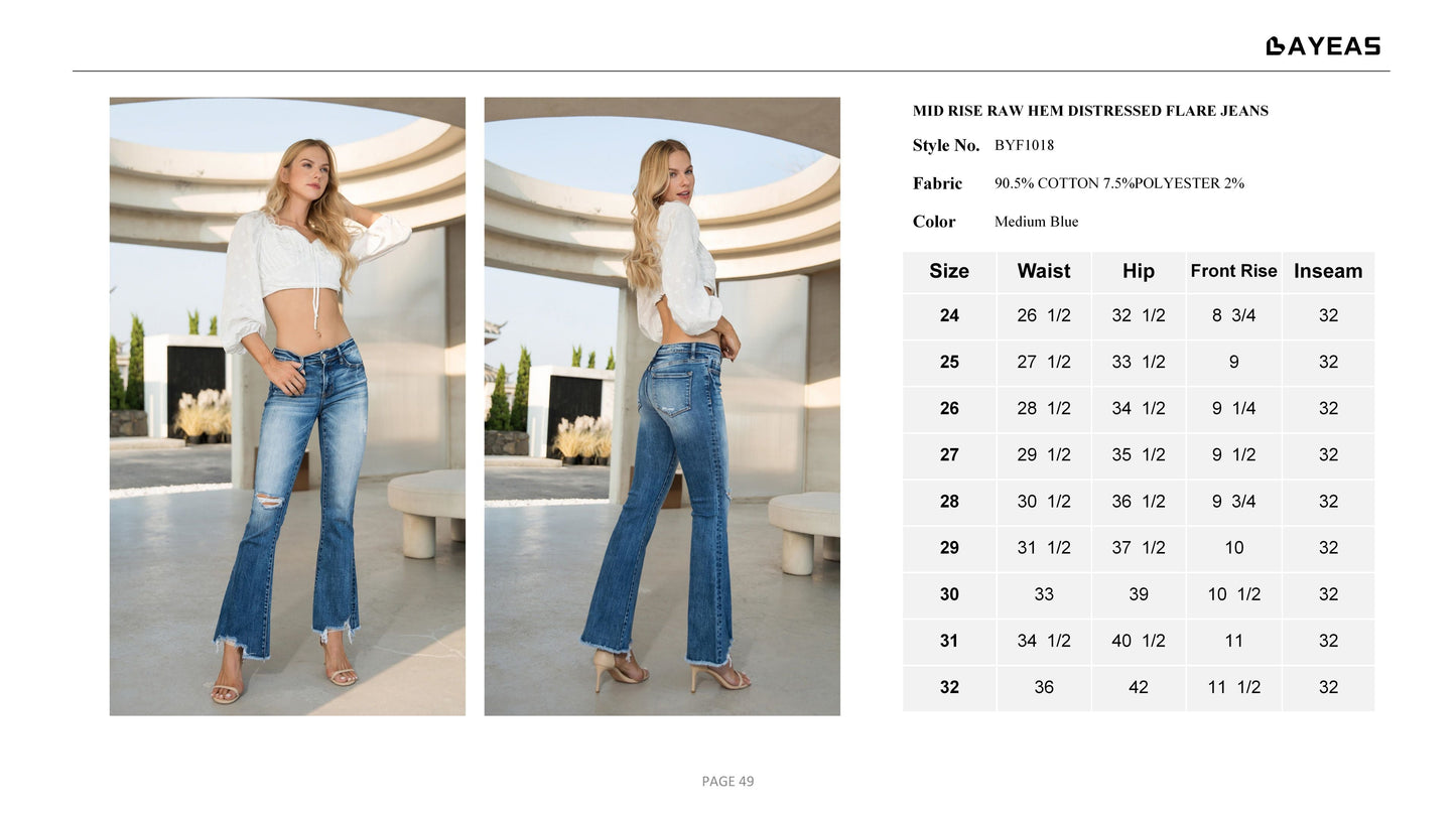 MID RISE FLARE JEANS BYF1018