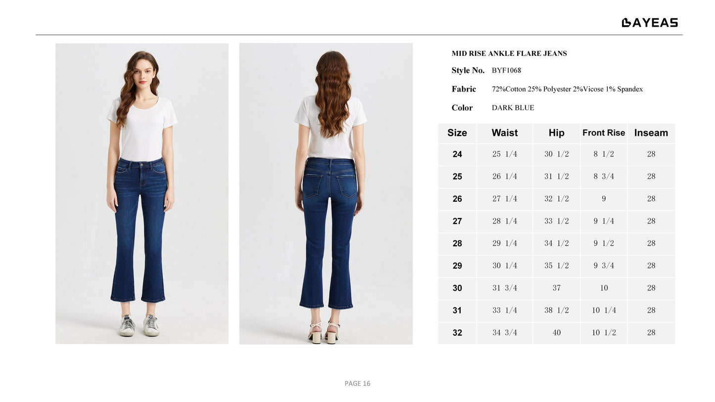 HIGH RISE FLARE JEANS BYF1068