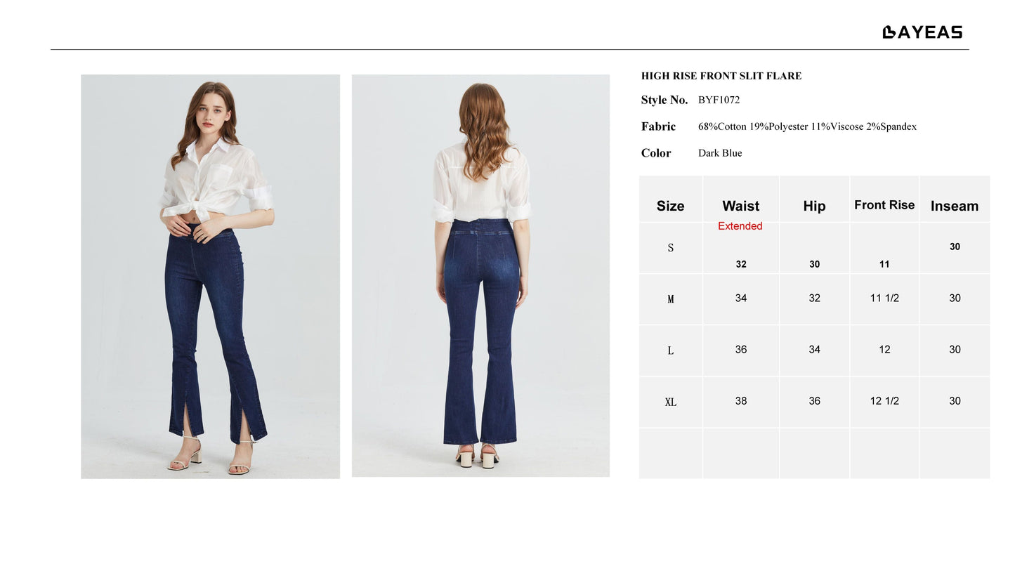 HIGH RISE FLARE JEANS BYF1072