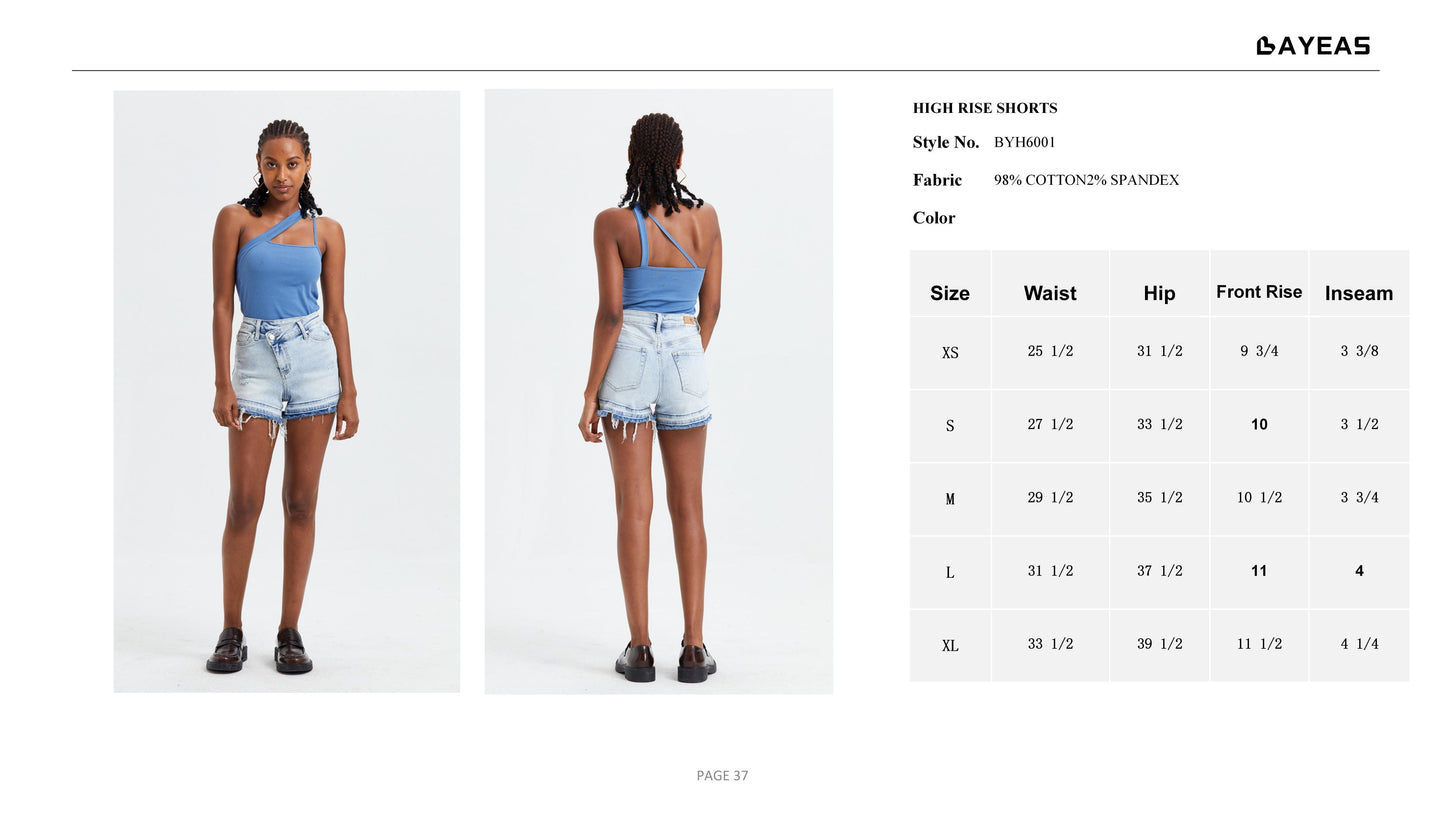 HIGH RISE DENIM SHORTS BYH6001