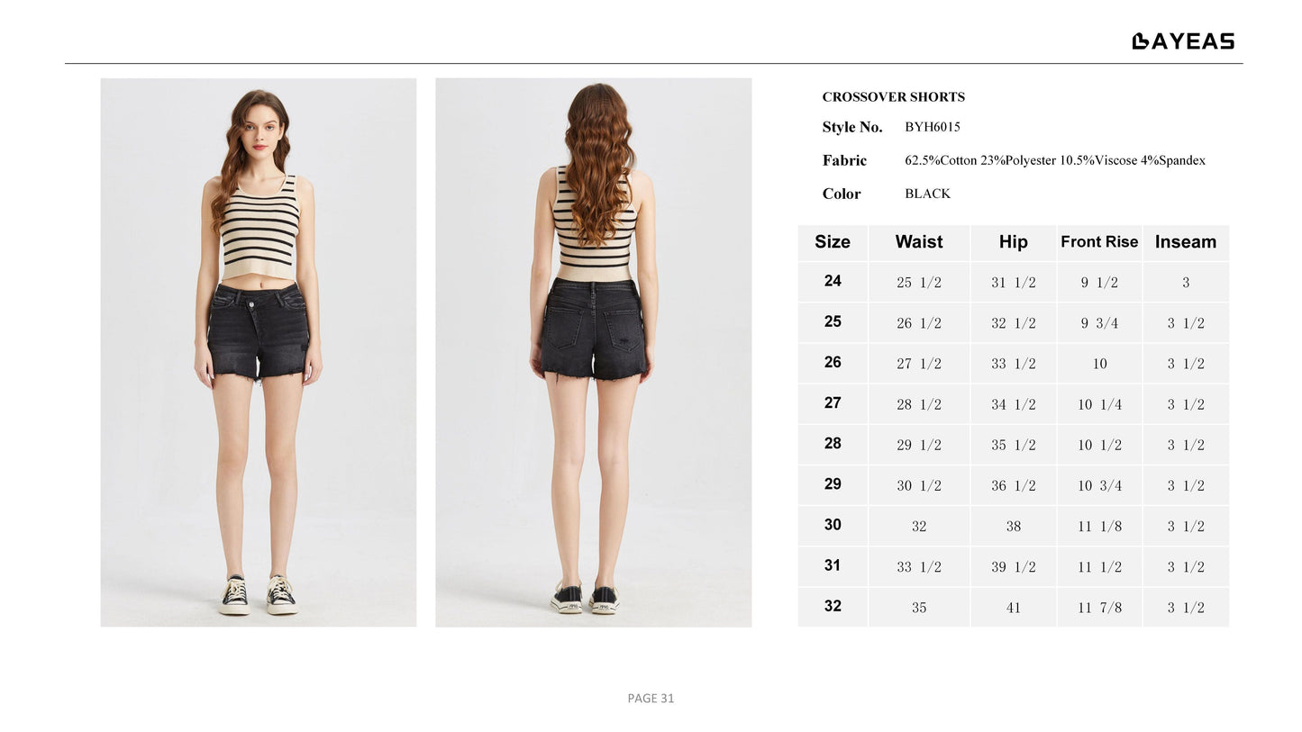 HIGH RISE DENIM SHORTS BYH6015 1st recut