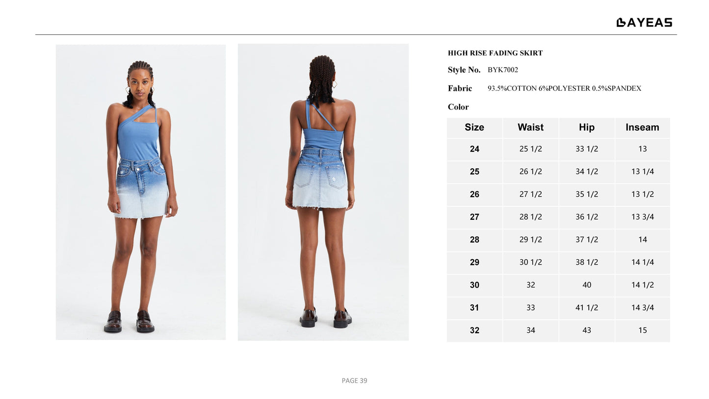 HIGH RISE DENIM SKIRTS BYK7002