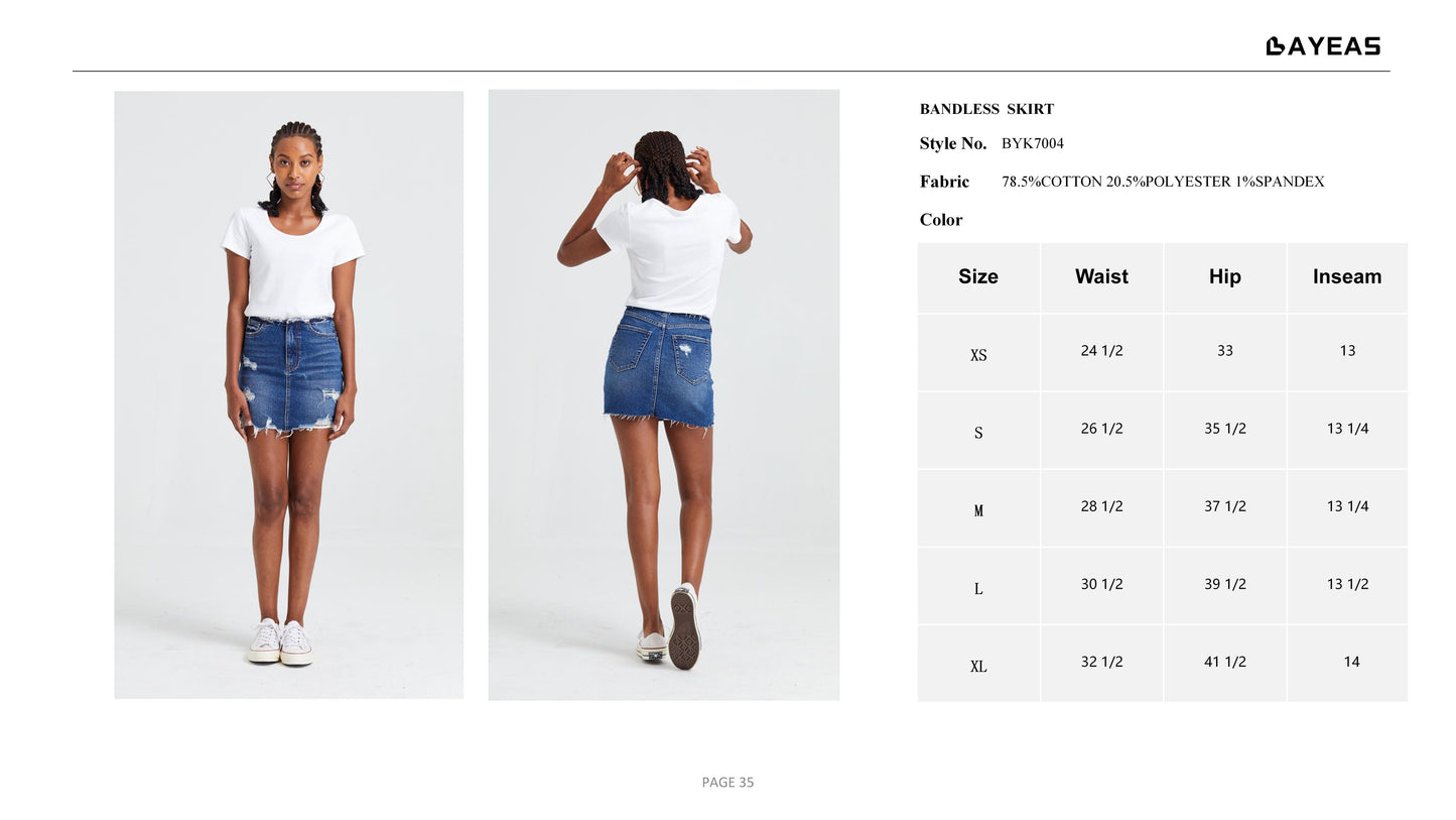 HIGH RISE DENIM SKIRTS BYK7004