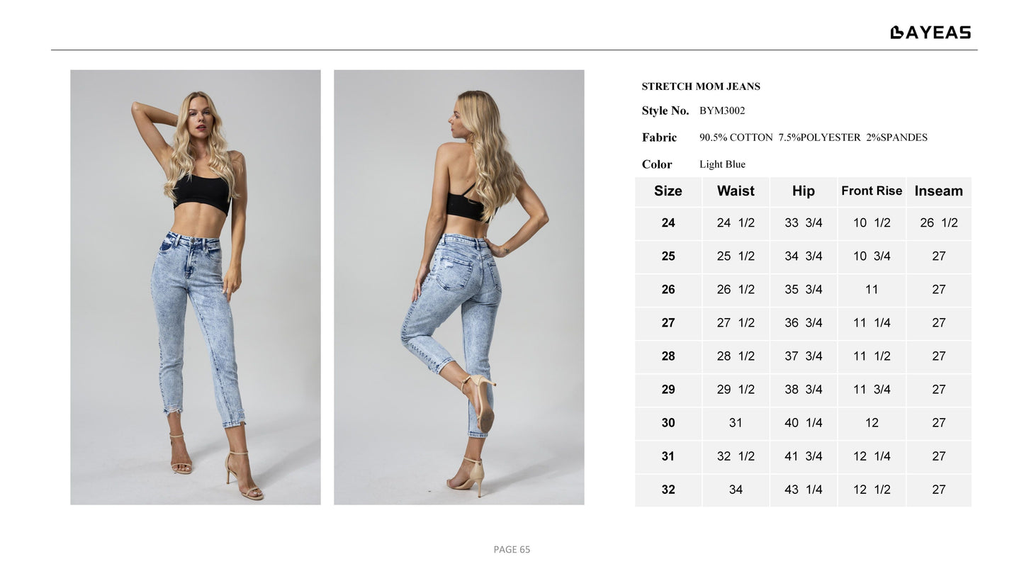 HIGH RISE MOM JEANS BYM3002