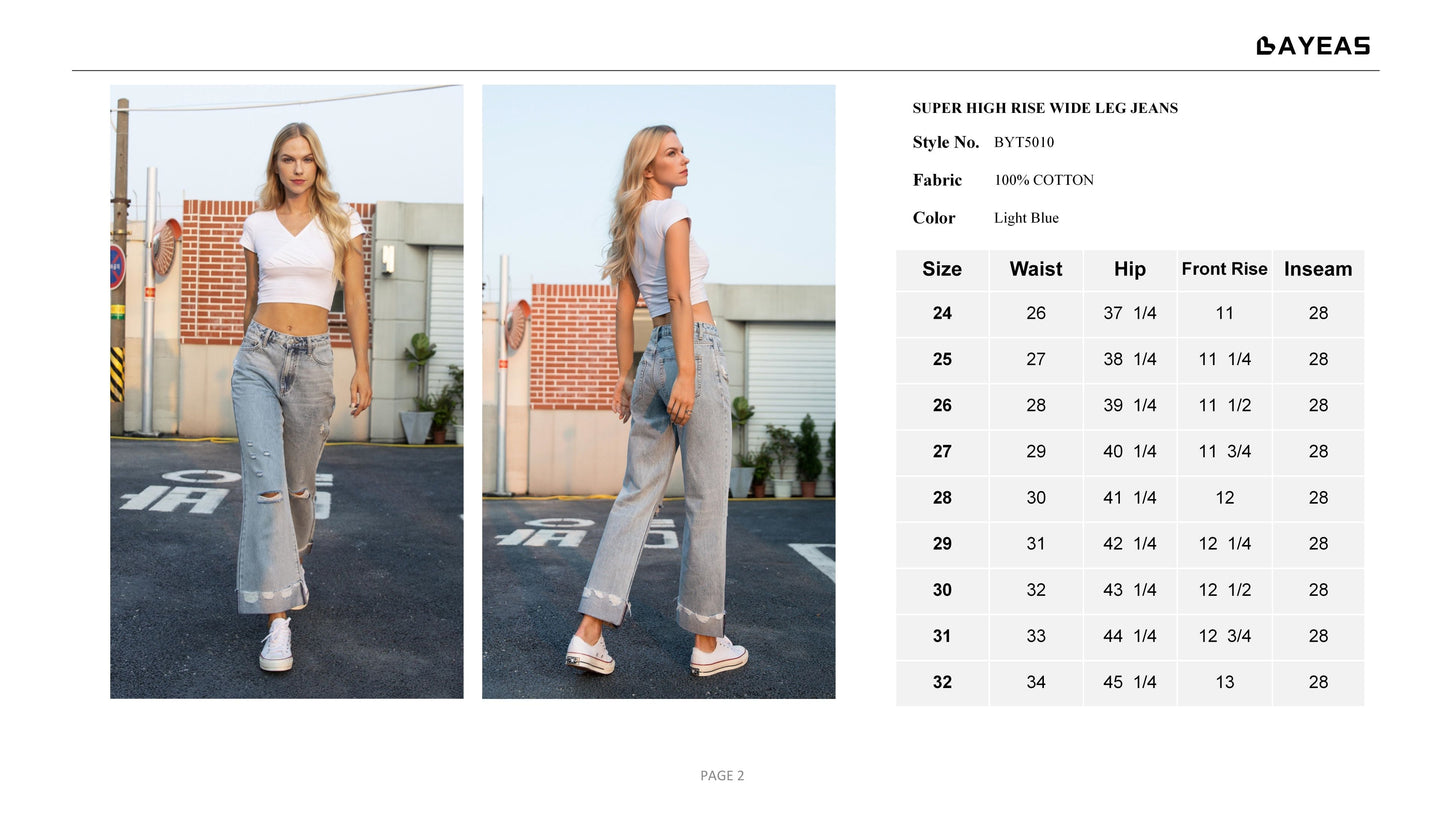HIGH RISE STRAIGHT LEG JEANS BYT5010