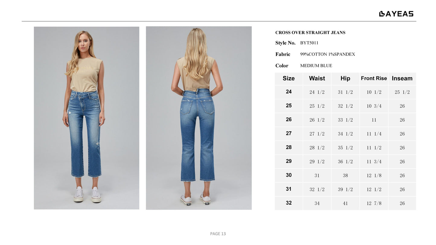HIGH RISE STRAIGHT LEG JEANS BYT5011