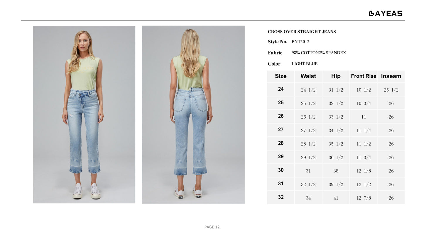HIGH RISE STRAIGHT LEG JEANS BYT5012