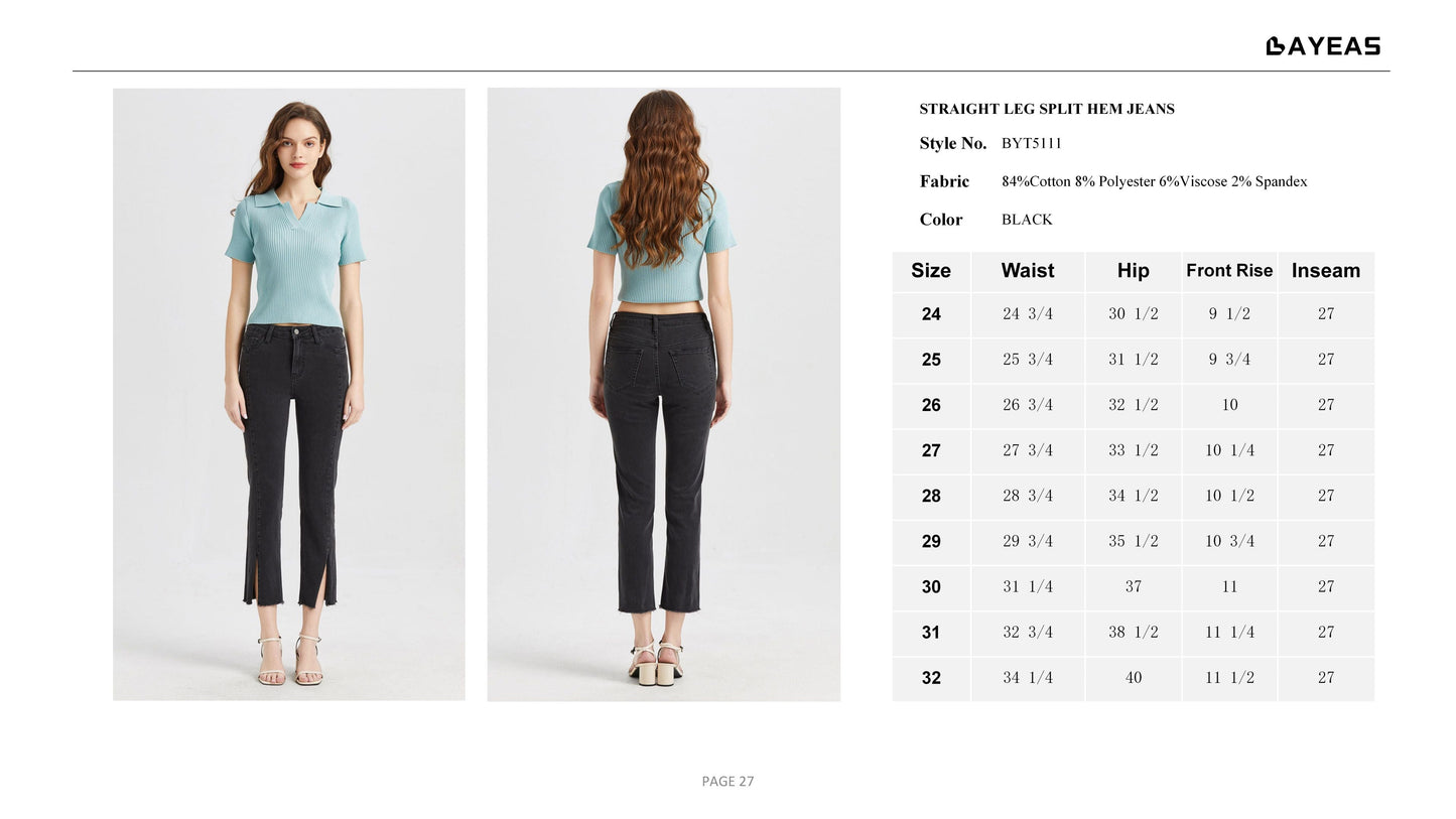 HIGH RISE STRAIGHT LEG JEANS BYT5111