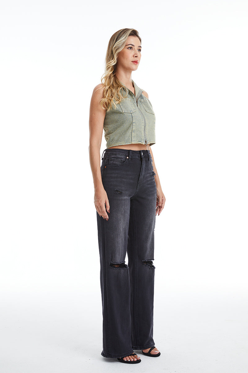 HIGH RISE FLARE JEANS BYF1104