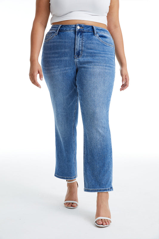 HIGH RISE STRAIGHT LEG JEANS BYT5145-P MB