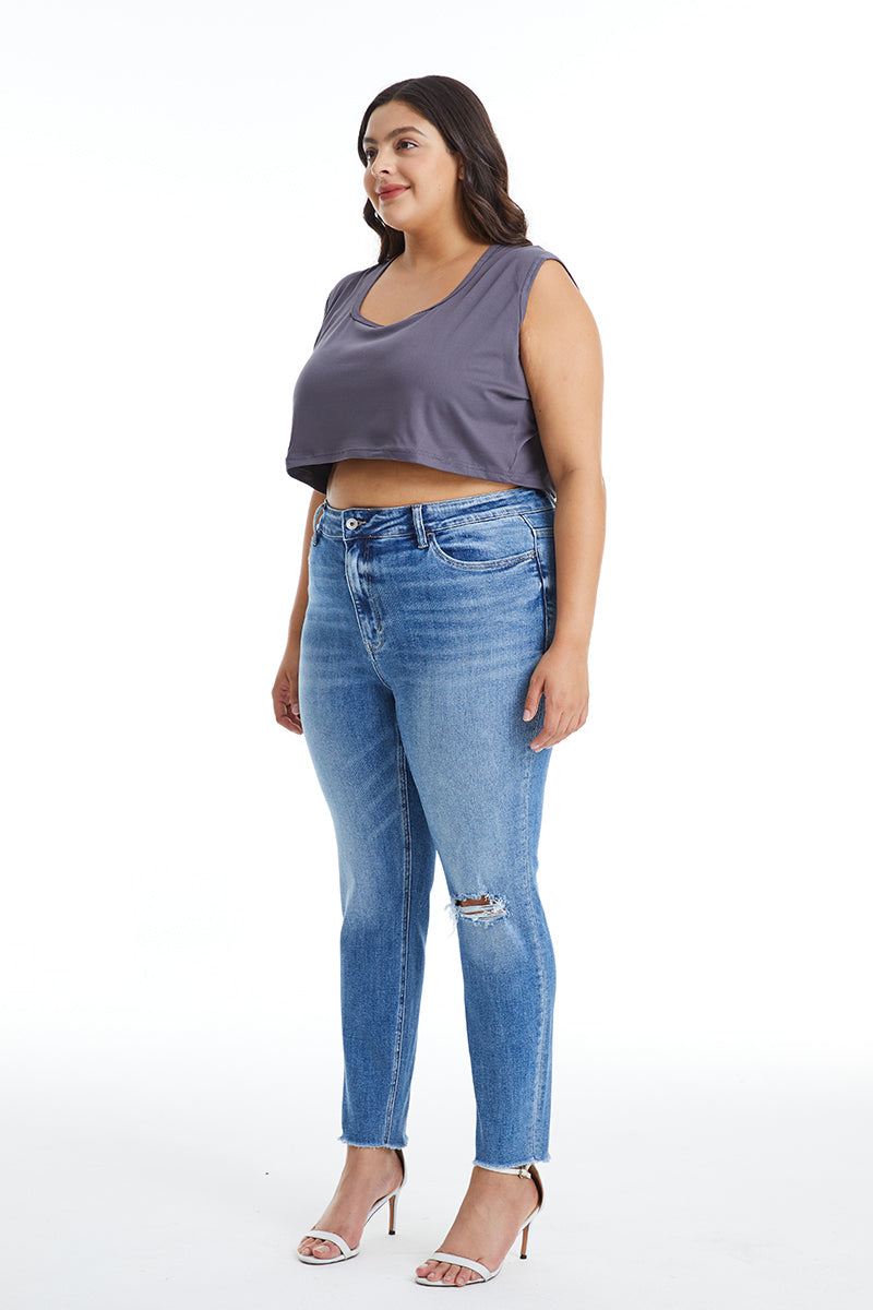 HIGH RISE CROP SKINNY JEANS BYS2119-P