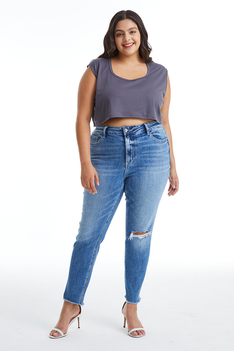 HIGH RISE CROP SKINNY JEANS BYS2119-P