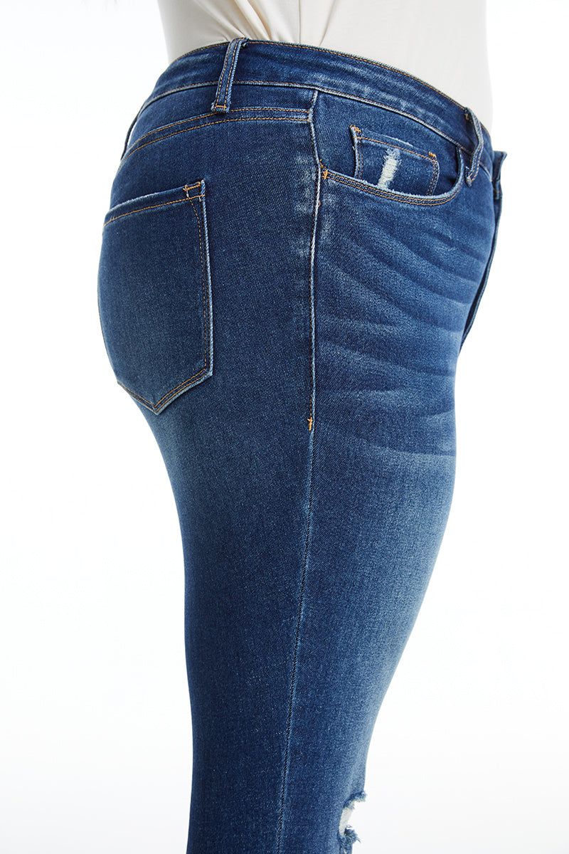 HIGH RISE BUTTON FLY SKINNY JEANS BYS2022-P