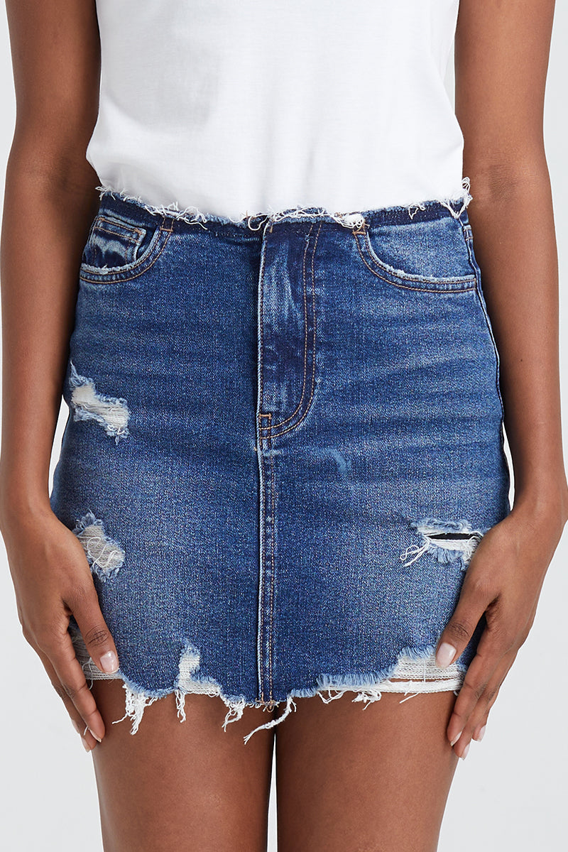 HIGH RISE DENIM SKIRTS BYK7004