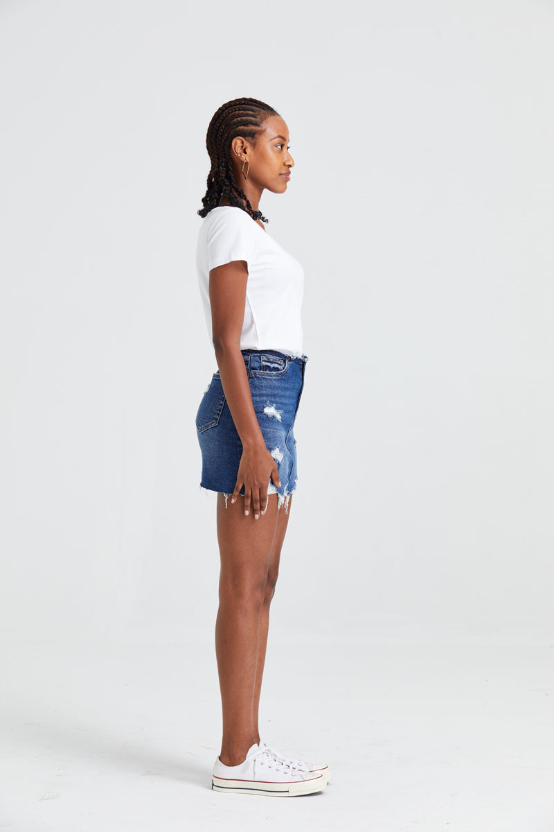 HIGH RISE DENIM SKIRTS BYK7004