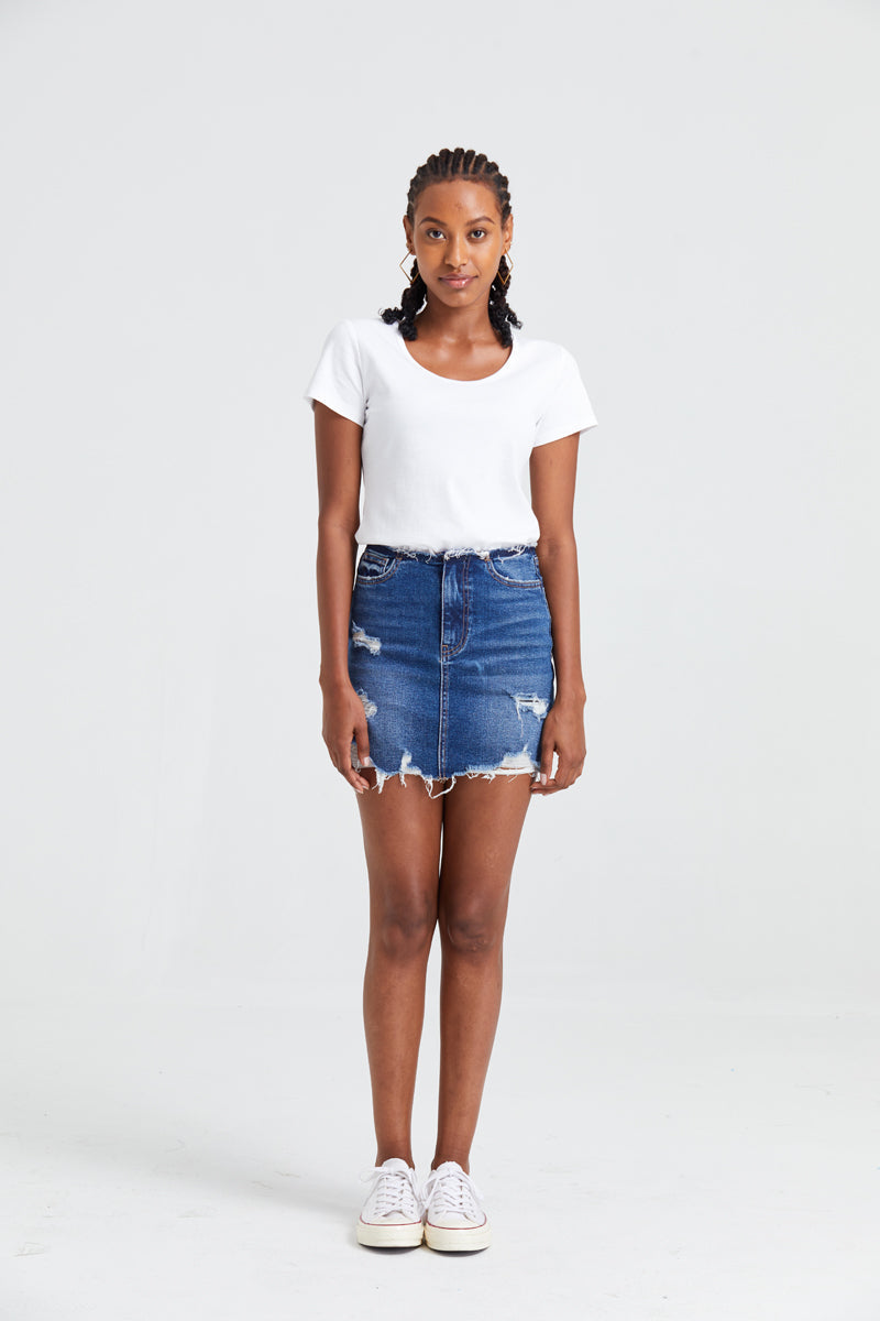 HIGH RISE DENIM SKIRTS BYK7004