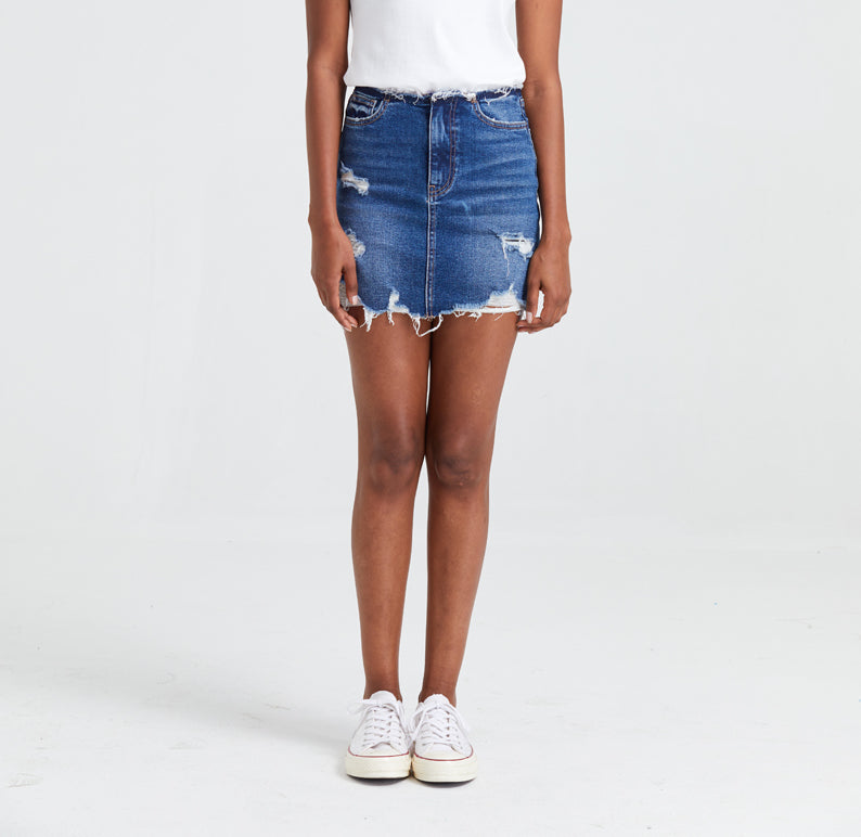 HIGH RISE DENIM SKIRTS BYK7004